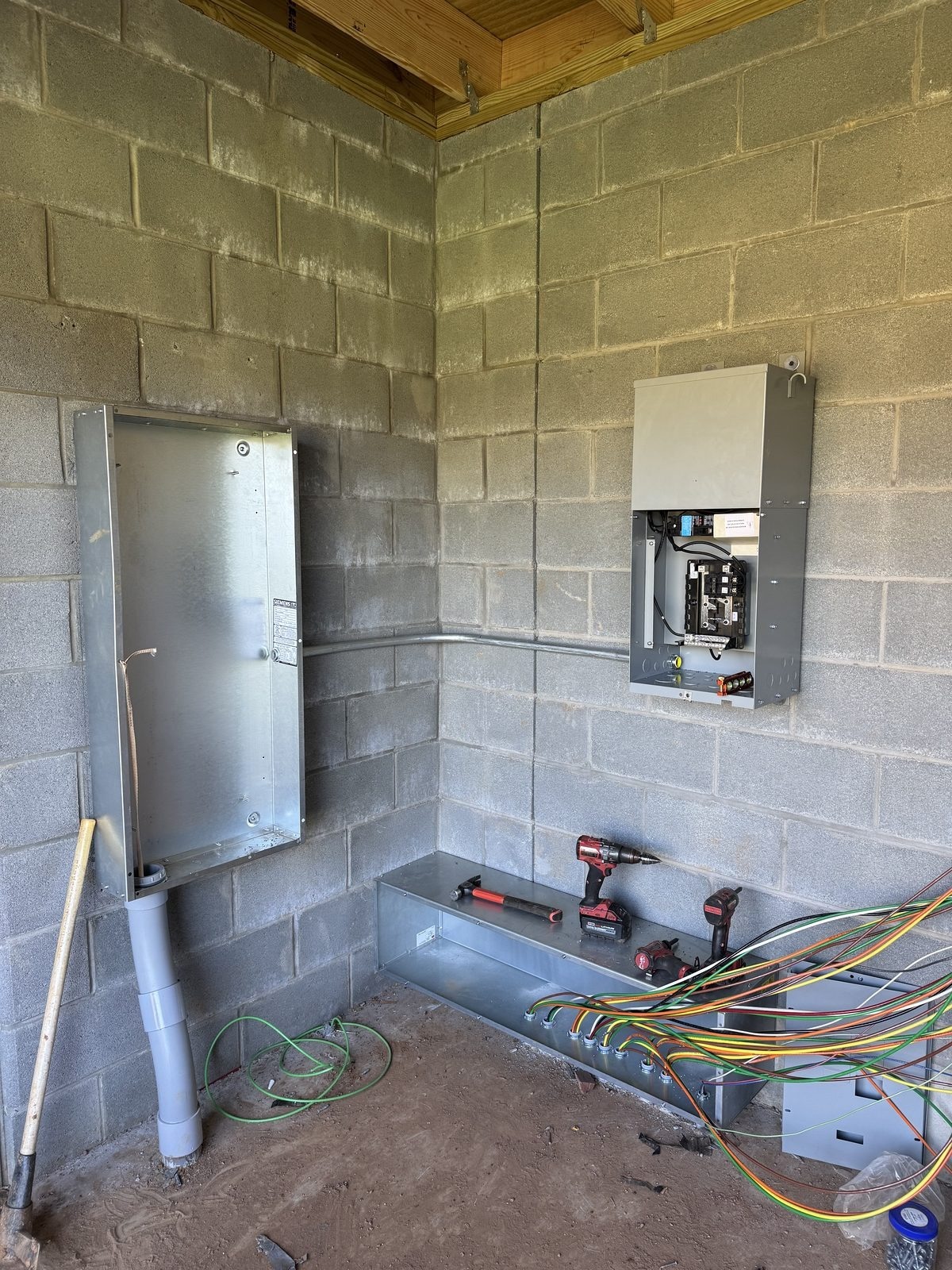 Industrial control panel with PLCs, valve drivers, and circuit breakers